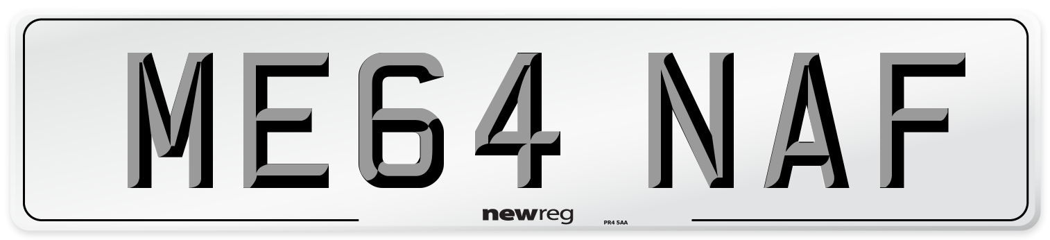 ME64 NAF Front Number Plate