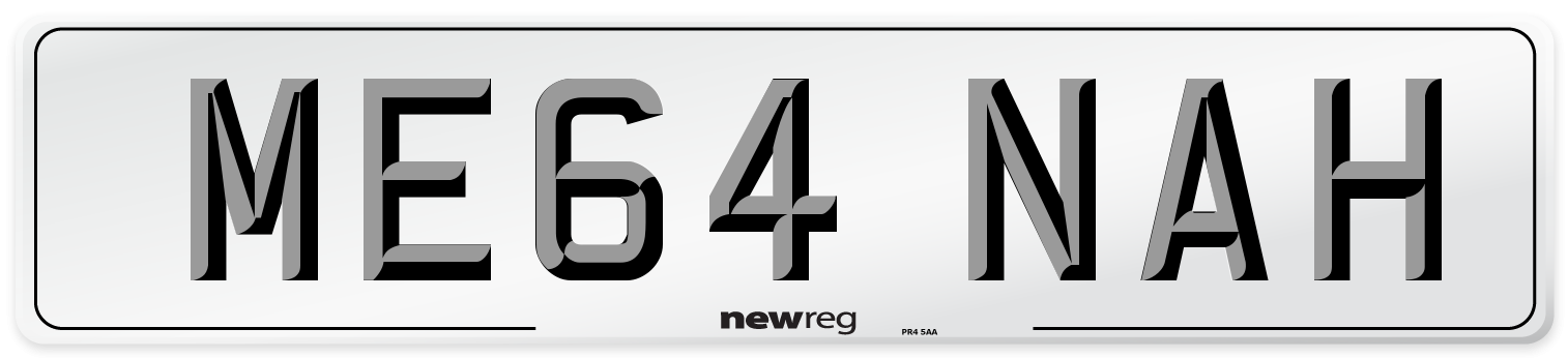 ME64 NAH Front Number Plate