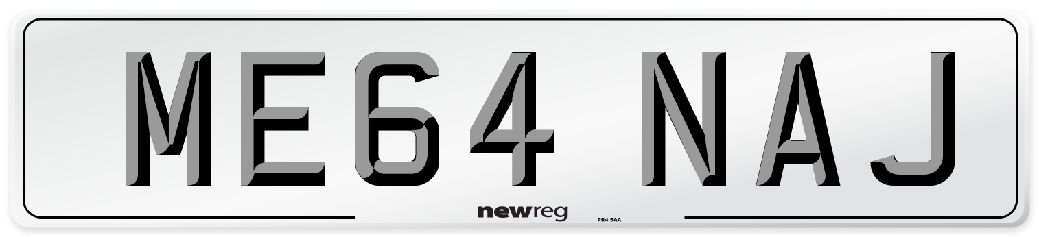 ME64 NAJ Front Number Plate