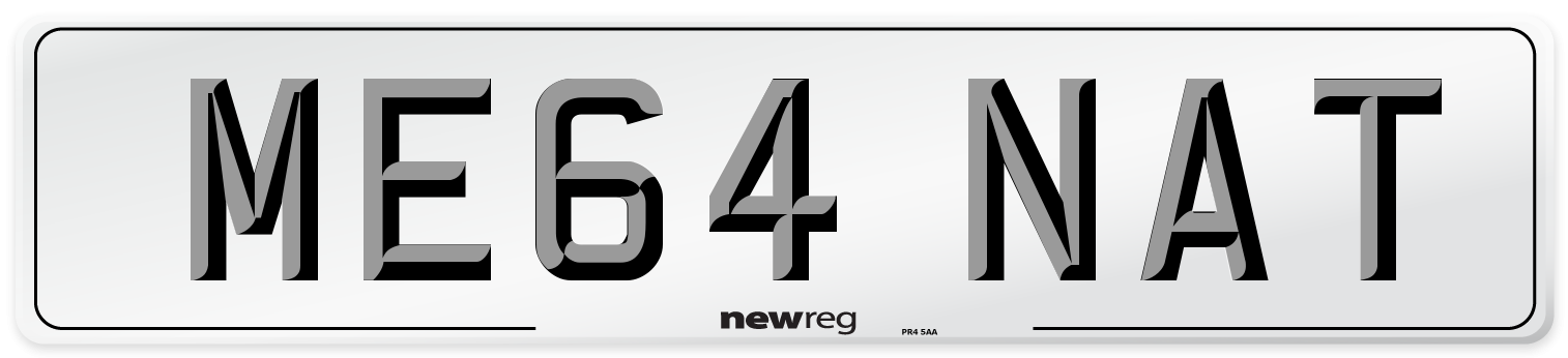ME64 NAT Front Number Plate