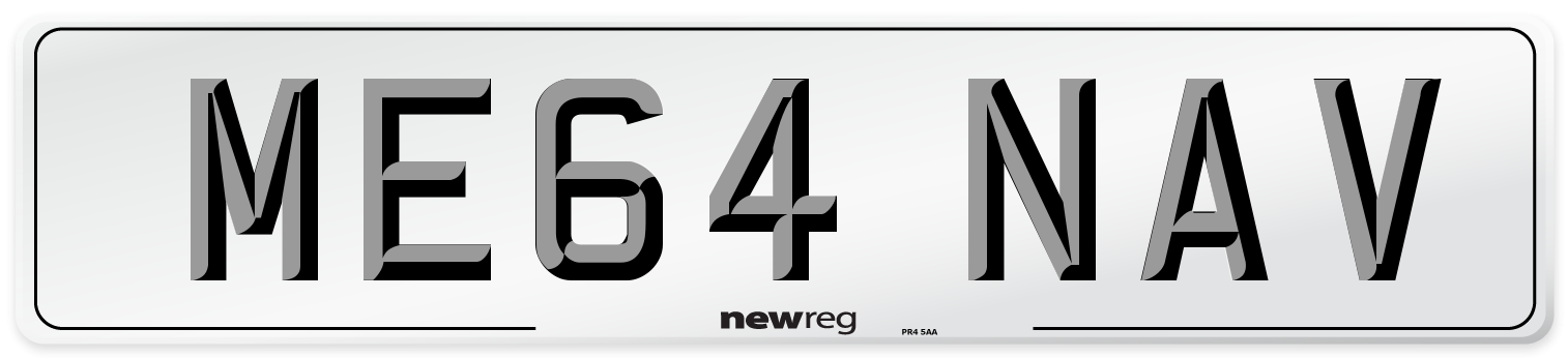 ME64 NAV Front Number Plate