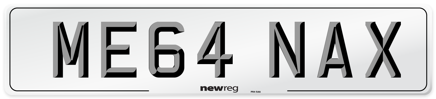 ME64 NAX Front Number Plate