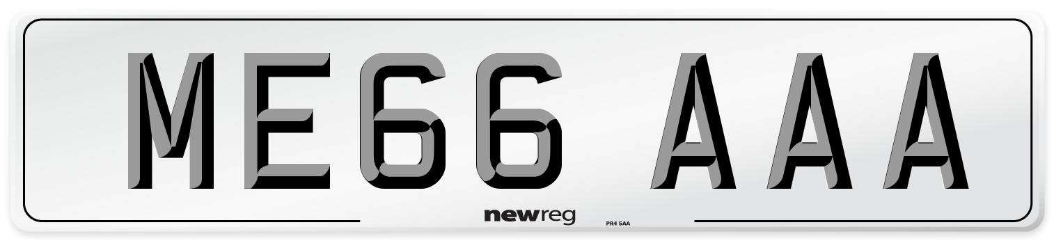 ME66 AAA Front Number Plate