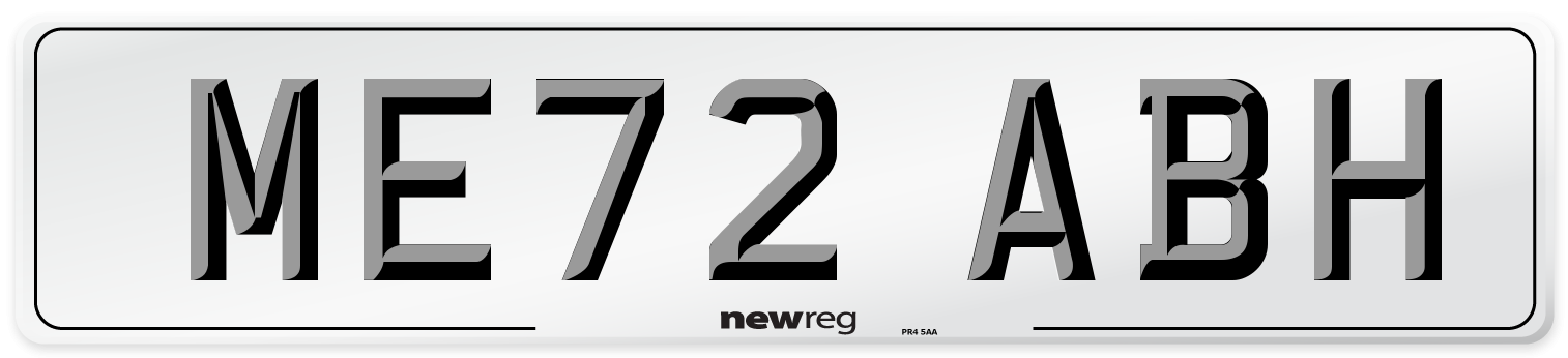 ME72 ABH Front Number Plate