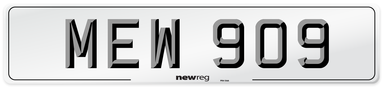 MEW 909 Front Number Plate