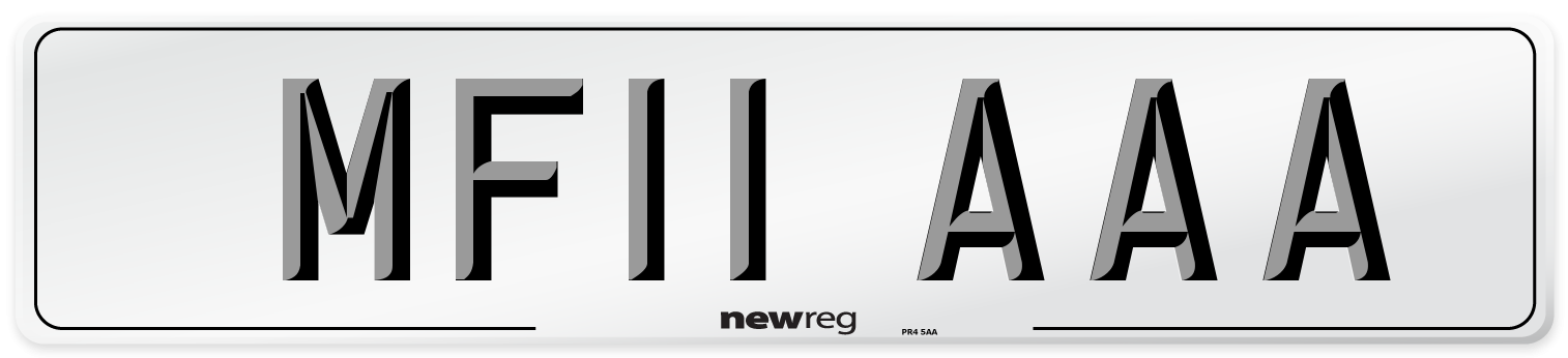 MF11 AAA Front Number Plate