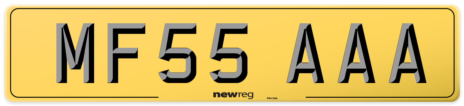 MF55 AAA Rear Number Plate