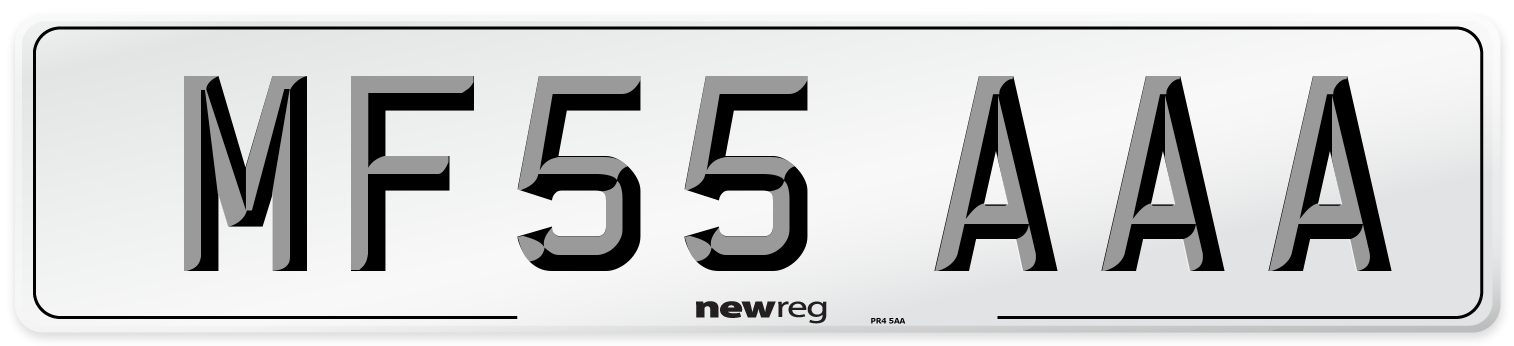 MF55 AAA Front Number Plate