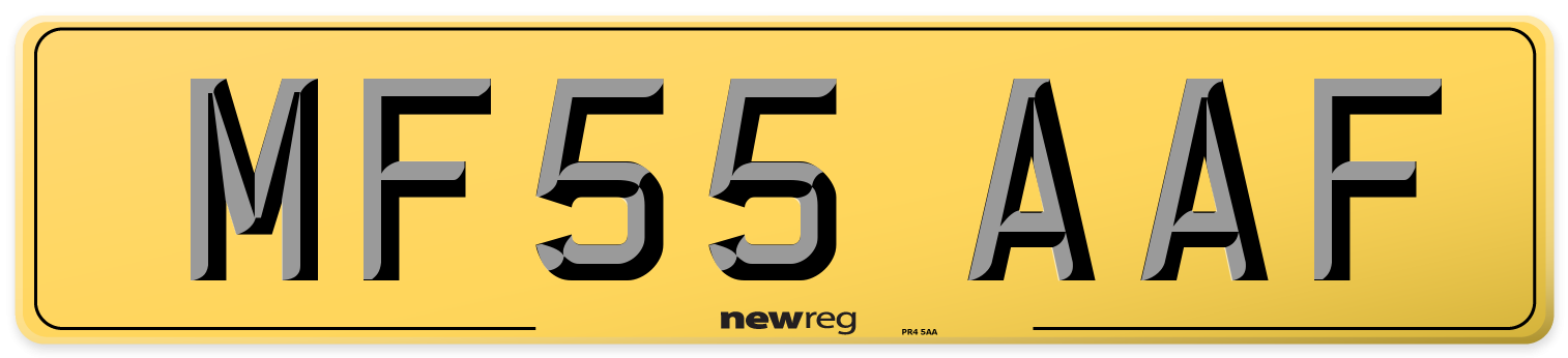 MF55 AAF Rear Number Plate