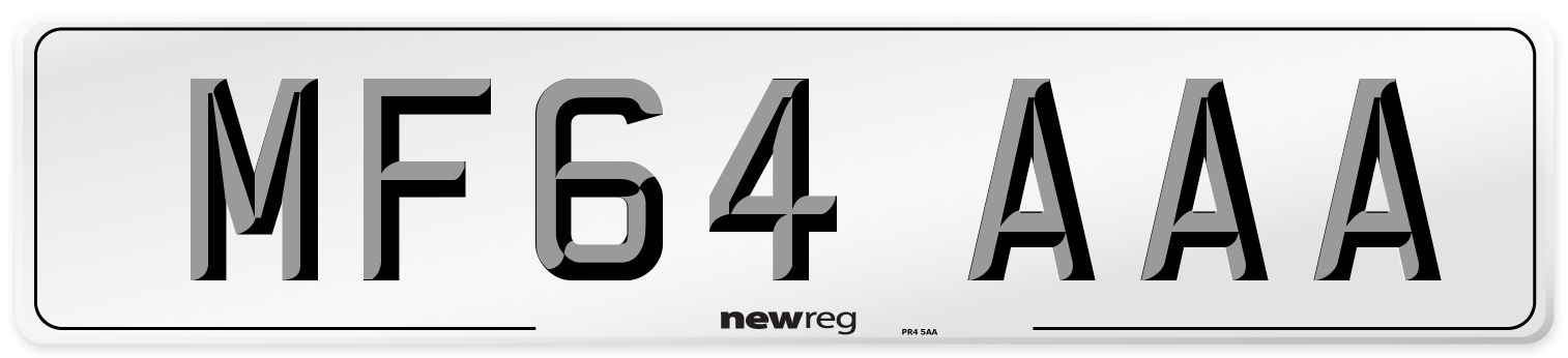 MF64 AAA Front Number Plate