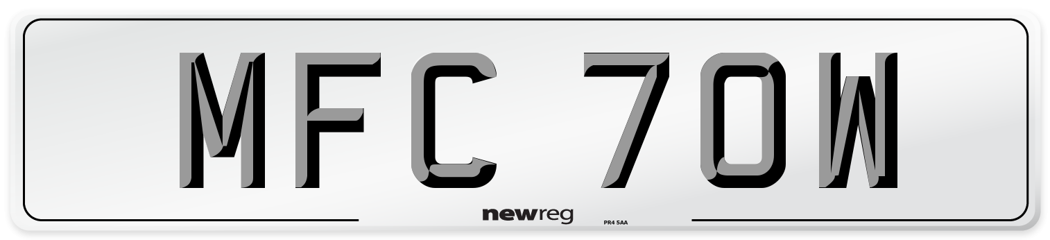 MFC 70W Front Number Plate