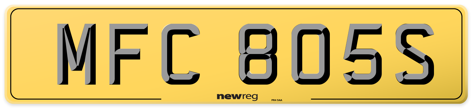 MFC 805S Rear Number Plate