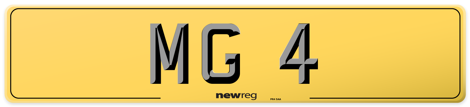 MG 4 Rear Number Plate