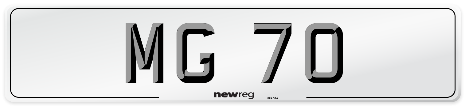 MG 70 Front Number Plate