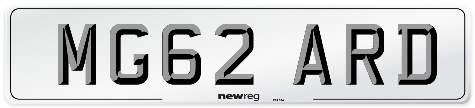 MG62 ARD Front Number Plate
