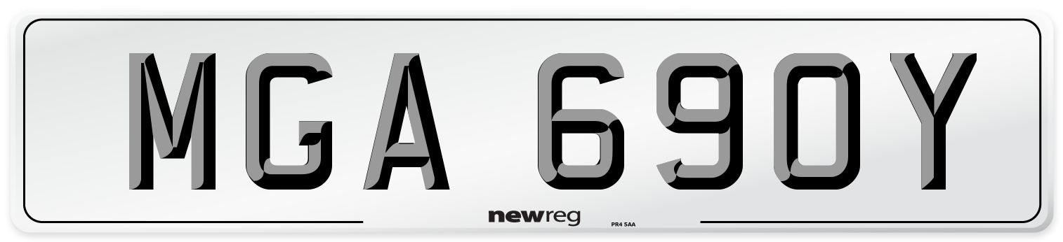 MGA 690Y Front Number Plate