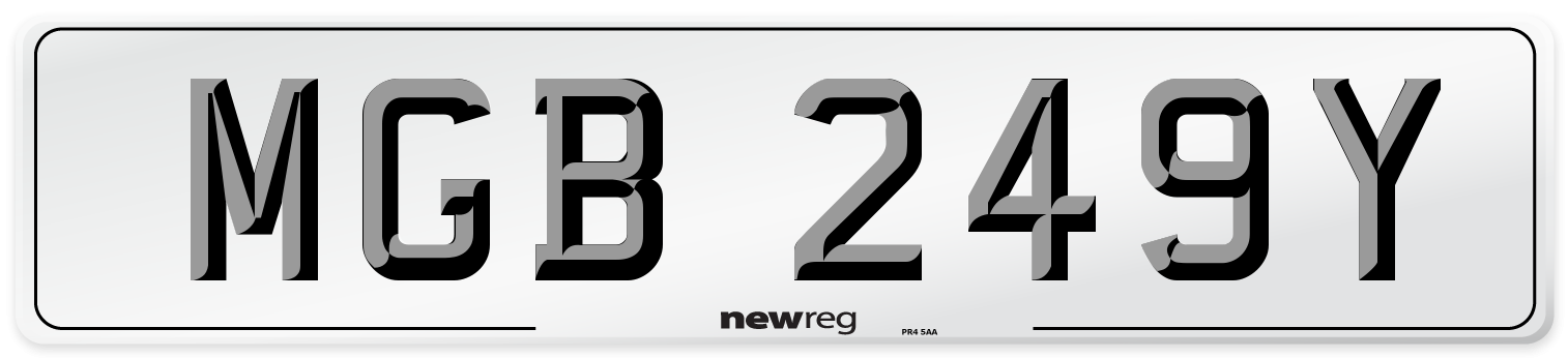 MGB 249Y Front Number Plate