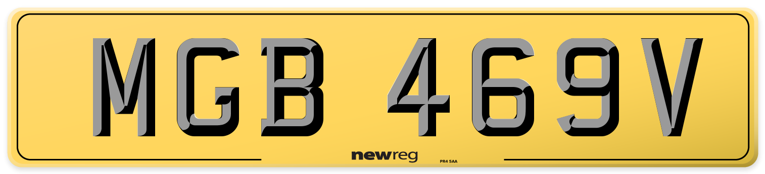 MGB 469V Rear Number Plate