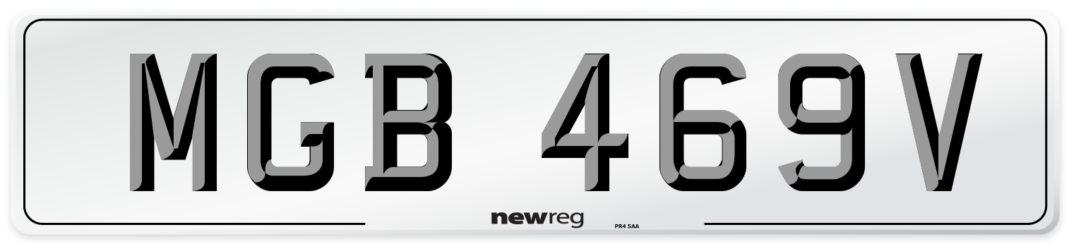 MGB 469V Front Number Plate