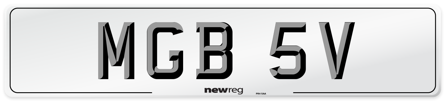 MGB 5V Front Number Plate