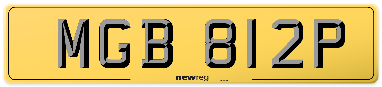 MGB 812P Rear Number Plate