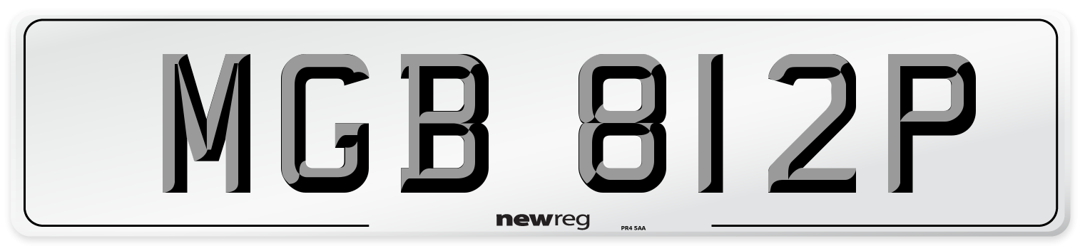 MGB 812P Front Number Plate