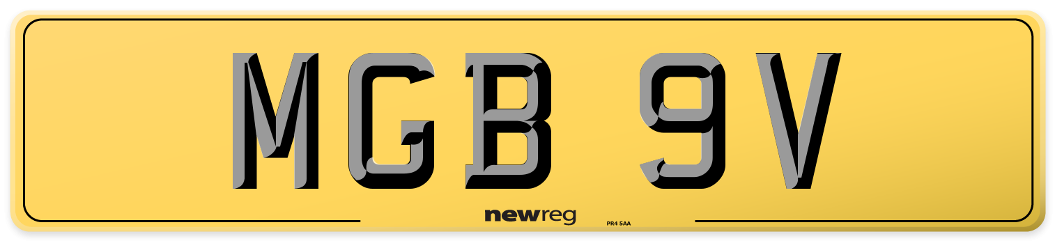 MGB 9V Rear Number Plate