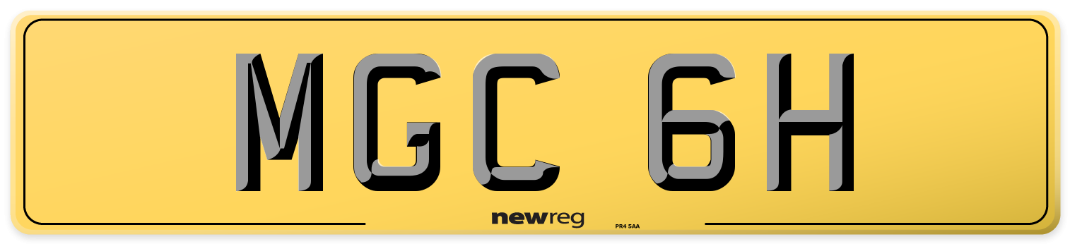 MGC 6H Rear Number Plate