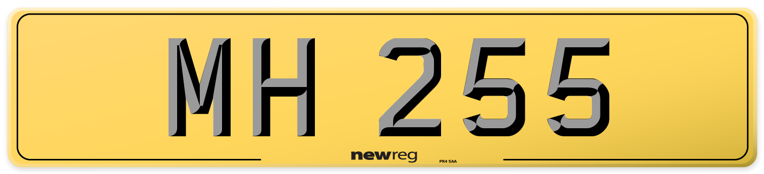 MH 255 Rear Number Plate
