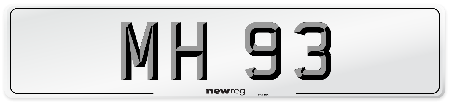MH 93 Front Number Plate