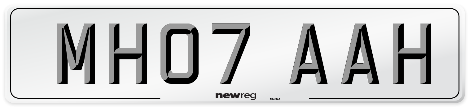 MH07 AAH Front Number Plate