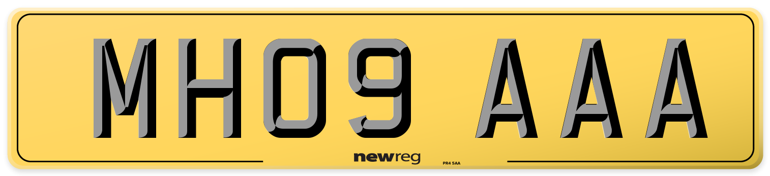 MH09 AAA Rear Number Plate