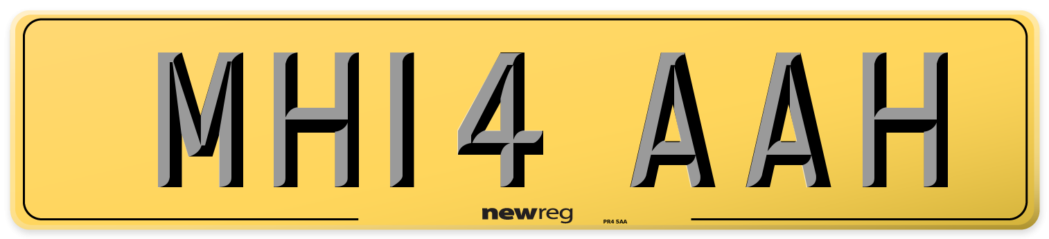 MH14 AAH Rear Number Plate