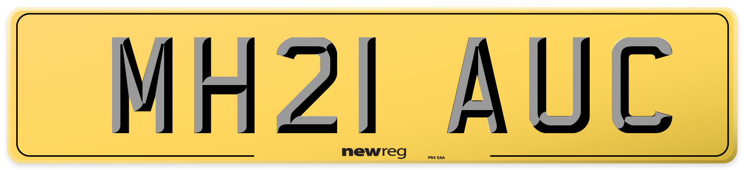MH21 AUC Rear Number Plate