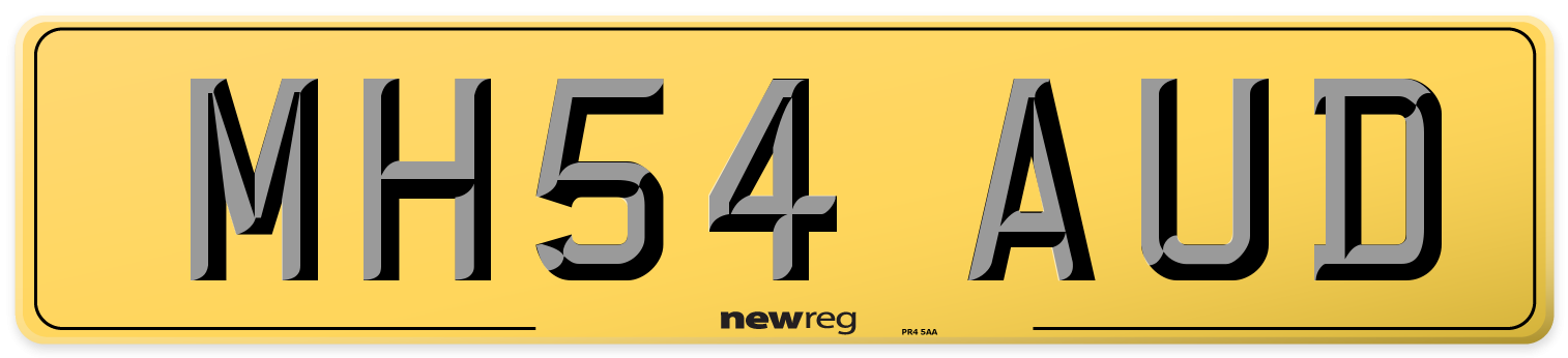 MH54 AUD Rear Number Plate