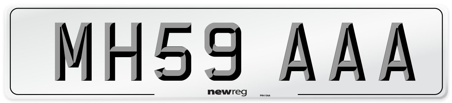 MH59 AAA Front Number Plate