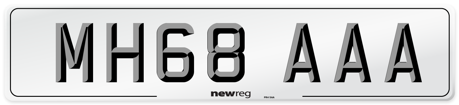 MH68 AAA Front Number Plate