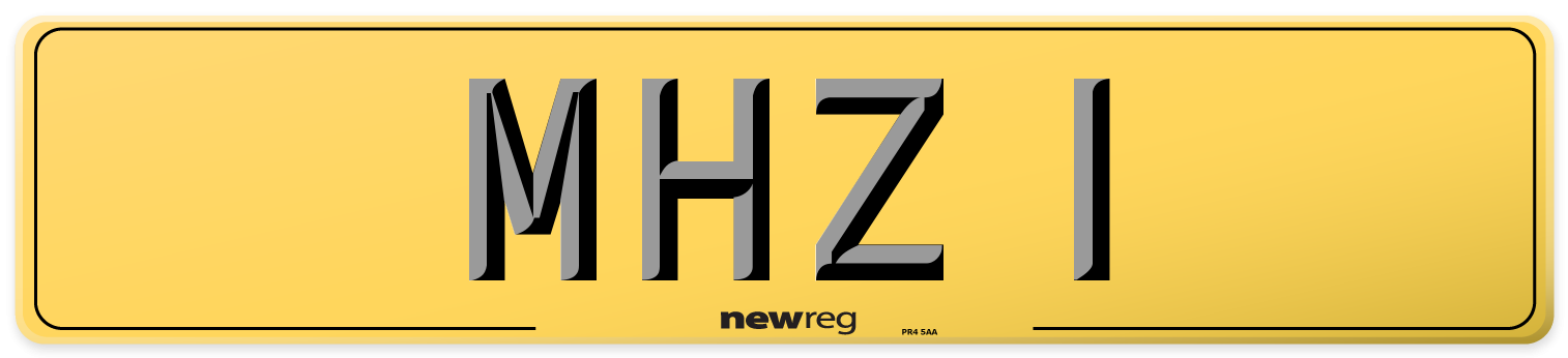 MHZ 1 Rear Number Plate