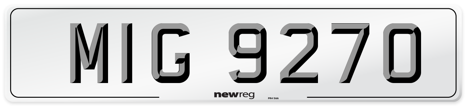 MIG 9270 Front Number Plate