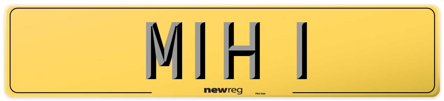 MIH 1 Rear Number Plate