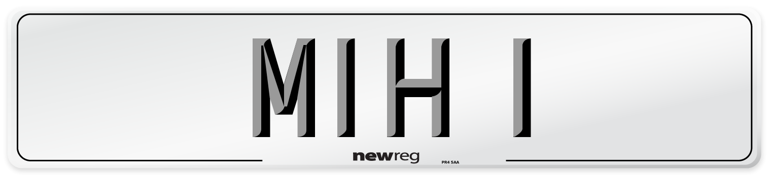 MIH 1 Front Number Plate