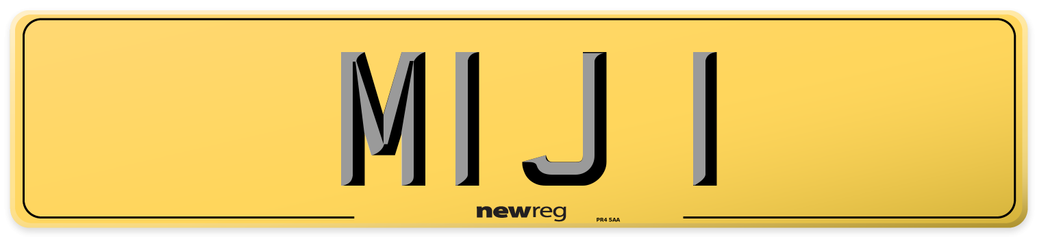 MIJ 1 Rear Number Plate