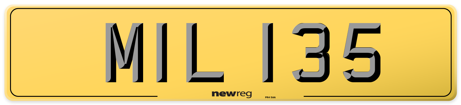 MIL 135 Rear Number Plate