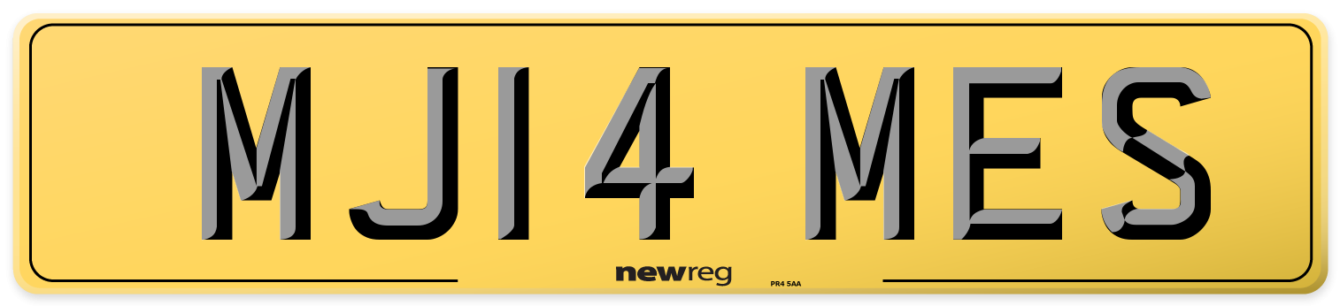 MJ14 MES Rear Number Plate