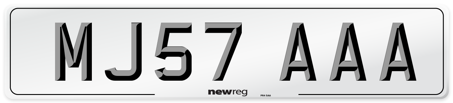 MJ57 AAA Front Number Plate
