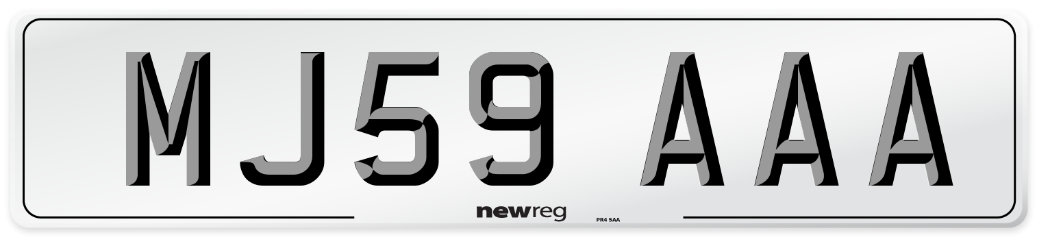 MJ59 AAA Front Number Plate