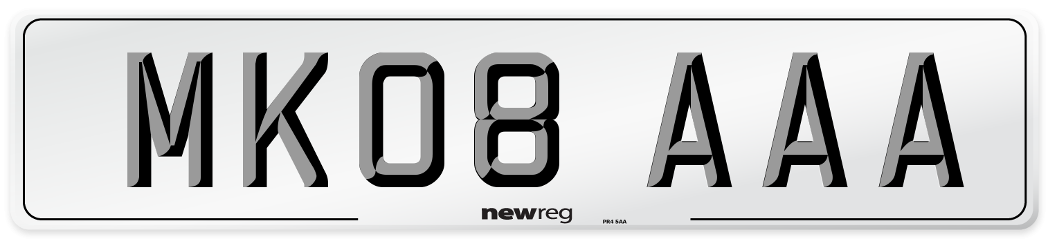 MK08 AAA Front Number Plate