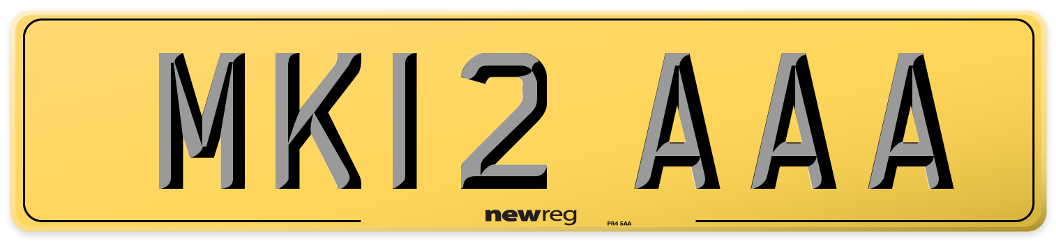 MK12 AAA Rear Number Plate