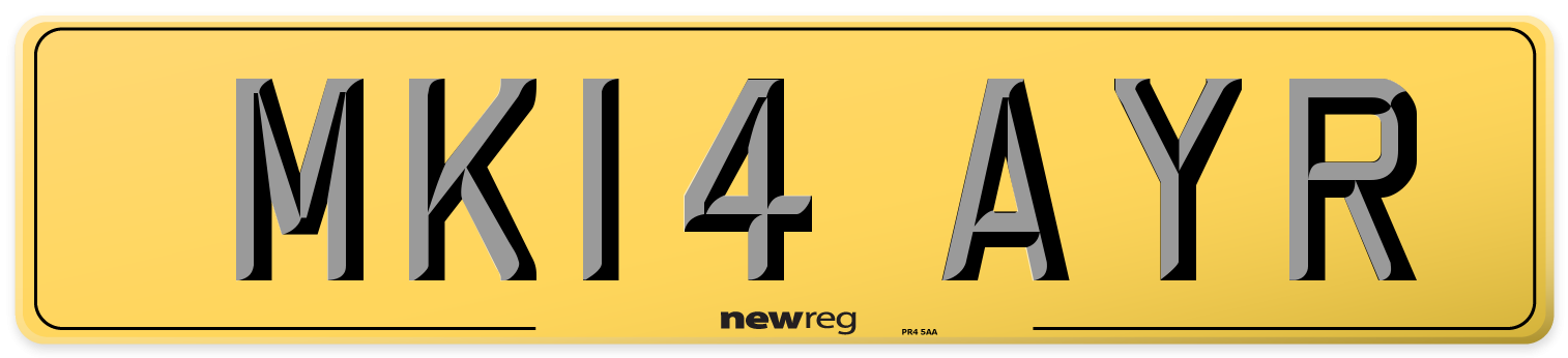 MK14 AYR Rear Number Plate
