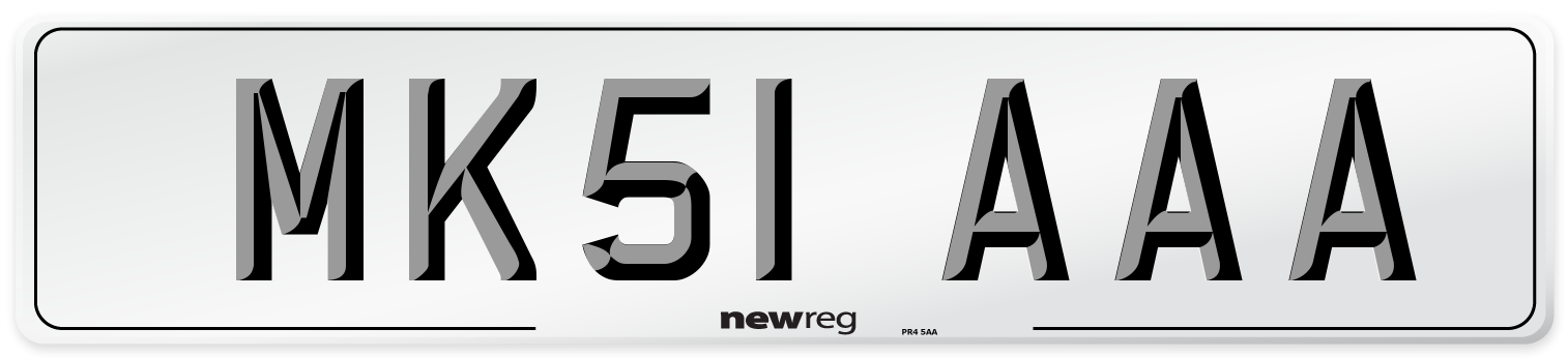 MK51 AAA Front Number Plate